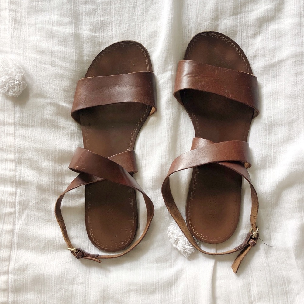 Jcrew brown leather sandal